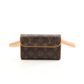 Louis Vuitton LOUIS VUITTON Pochette Florentine Monogram Waist Bag Body Coated Canvas Leather