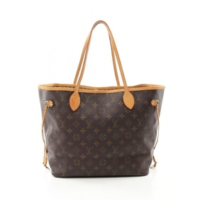 Louis Vuitton Neverfull MM Tote Bag Coated Canvas Leather Monogram Women's Brown M40156