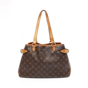 Louis Vuitton Batignolles Horizontal Monogram Shoulder Bag Coated Canvas Leather Women's Brown