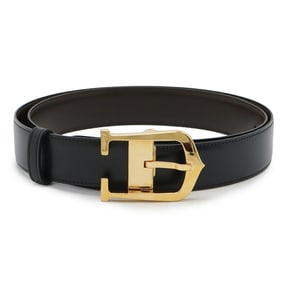 Cartier C Allongée reversible belt leather black dark brown actual size approx. 96cm pre-cut