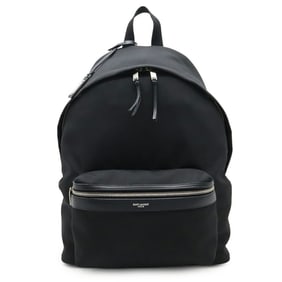 SAINT LAURENT PARIS YSL Yves Saint Laurent City Backpack Rucksack Nylon Canvas Leather Black 534967
