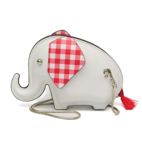Kate Spade Elephant PXRUB056 Women's Leather Shoulder Bag Red Color,White