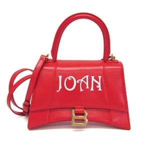 Balenciaga Hour Glass 593546 Women's Leather Handbag,Shoulder Bag Red Color