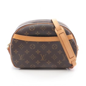 Louis Vuitton Blois Monogram Shoulder Bag Coated Canvas Leather Women's Brown M51221