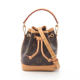 Louis Vuitton Nano Noe Monogram Handbag Coated Canvas Leather Women's Brown M81266