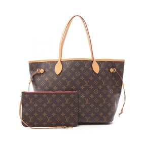 Louis Vuitton Neverfull MM Monogram Cerise Tote Bag Coated Canvas Leather Women's Brown M41177