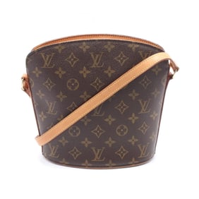 Louis Vuitton Drouot Monogram Shoulder Bag Coated Canvas Leather Women's Brown M51290