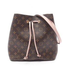 Louis Vuitton NeoNoe Monogram Rose Poodle Shoulder Bag Coated Canvas Leather Women's Brown Pink