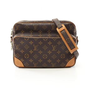 Louis Vuitton Nile Shoulder Bag Coated Canvas Leather Monogram Women's Brown M45244