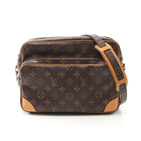 Louis Vuitton Nile Monogram Shoulder Bag Coated Canvas Leather Women's Brown M45244