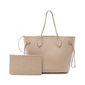 Louis Vuitton Neverfull MM Tote Bag Leather Monogram Empreinte Women's Beige M45686