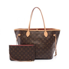 Louis Vuitton Neverfull MM Tote Bag Coated Canvas Leather Monogram Women's Brown M41177