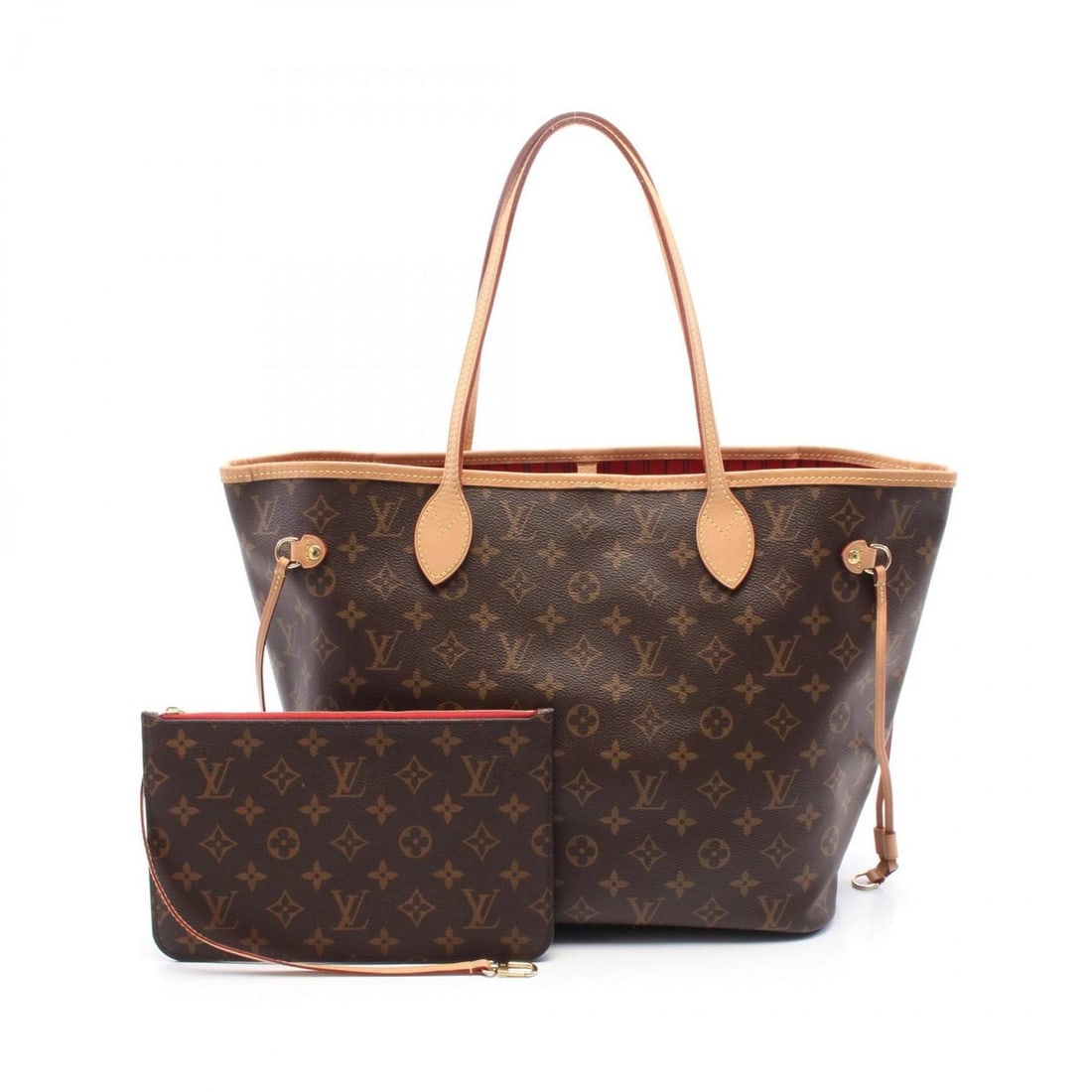 Louis Vuitton Neverfull MM Tote Bag Coated Canvas Leather Monogram Women's Brown M41177 (1 of 9)