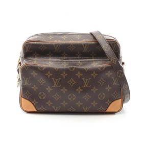 Louis Vuitton Nile Shoulder Bag Coated Canvas Leather Monogram Women's Brown M45244