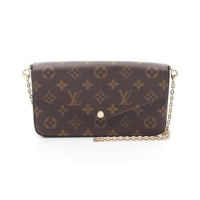 Louis Vuitton LOUIS VUITTON Pochette Felicie Monogram Fuchsia Shoulder Bag Coated Canvas Women's