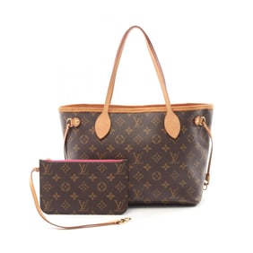 Louis Vuitton Neverfull PM Tote Bag Coated Canvas Leather Monogram Women's Brown M41245
