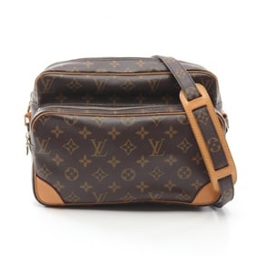 Louis Vuitton Nile Monogram Shoulder Bag Coated Canvas Leather Women's Brown M45244