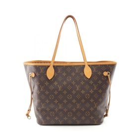 Louis Vuitton Neverfull MM Monogram Tote Bag Coated Canvas Leather Women's Brown M40156