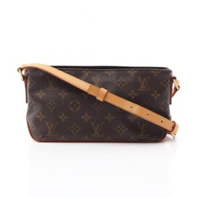 Louis Vuitton Trotter Monogram Shoulder Bag Coated Canvas Leather Women's Brown M51240