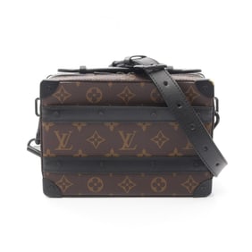 LOUIS VUITTON Handle Soft Trunk Handbag Coated Canvas Leather Monogram Macassar Men's Women's Brown