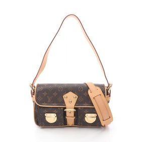 Louis Vuitton Hudson PM Monogram Shoulder Bag Coated Canvas Leather Women's Brown M40027