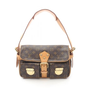 Louis Vuitton Hudson PM Monogram Shoulder Bag Coated Canvas Leather Women's Brown M40027