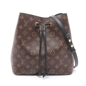 Louis Vuitton NeoNoe Shoulder Bag Coated Canvas Leather Monogram Women's Brown Black M44020