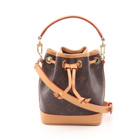 Louis Vuitton Nano Noe Handbag Coated Canvas Leather Monogram Women's Brown M81266