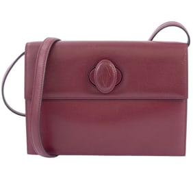 Cartier Must de Shoulder Bag Leather Bordeaux Women's