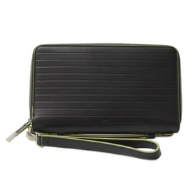 Christian Dior Wallet Men's Round Organizer Long Leather Black