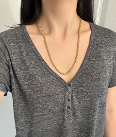Vintage Tiffany & Co 18K Gold Boxy Biker Link Chain, 91.5 Grams