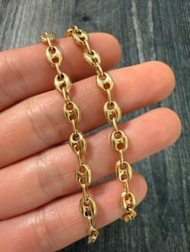 Puffy Mariner 18K Gold Bracelet, 8.25" Long