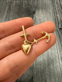 Faith, Hope, and Love 14K Gold Charm