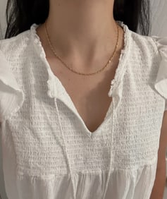 Vintage 14K Gold Mini Mariner Link Chain, 17.5" Long