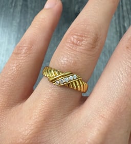 Diamond and 18K Gold Twist Band