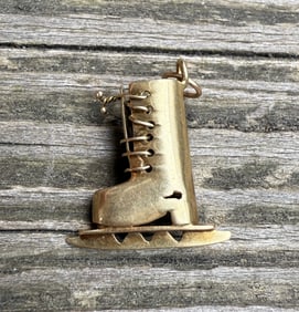 Vintage 14K Gold Ice Hockey Skate Charm
