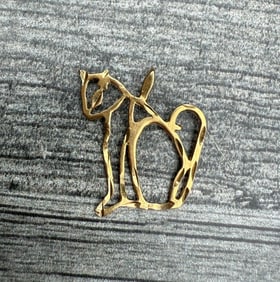 Vintage 14K Gold Cat Charm