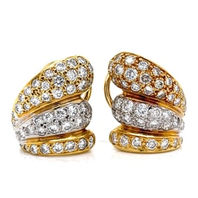 18K Yellow Gold 2.55 Ct. Diamond Earrings