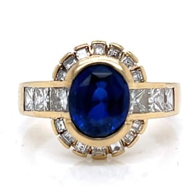 J. ROCCA 18K Yellow Gold Sapphire & Diamond Ring