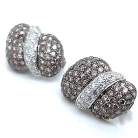 18K White Gold Pink Diamond Earrings