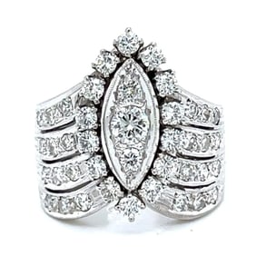 1950’s 14K White Gold 2.00 Ct. Diamond Ring
