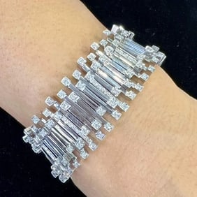 20K White Gold 4.25 Ct. Diamond Bracelet