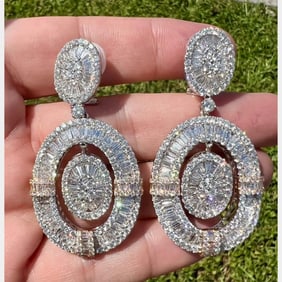 18K White Gold 14.65 Ct. Diamond Earrings