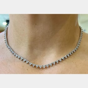 14K White Gold 7.80 Ct. Diamond Necklace