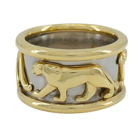 Vintage Panthère de Cartier 18k Gold Steel Ring