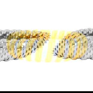 Vintage Bvlgari 18k Gold Stainless Steel Cuff Bracelet: Designer: BvlgariCirca: 1980sMaterials: 18k Gold, Stainless SteelWeight: 93.3 GramsMeasurements: 6 1/2" Inner Circumference x 1/2"Hallmarks: Bvlgari, 750, *2337AL, Made in Italy, Or et AcierThis vinta