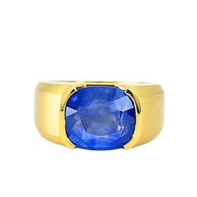 Burma Natural Sapphire 18K Gold Ring GIA Report