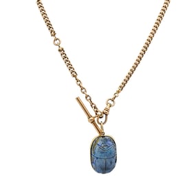 Scarab Necklace Vintage 14k Gold Watch Chain