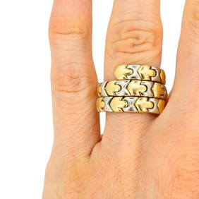 Bvlgari Bulgari Two-Tone Gold Ring Wrap Around 18k