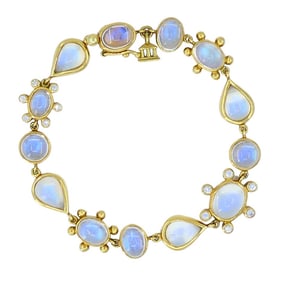 Temple St. Clair 18k Gold Moonstone Link Bracelet
